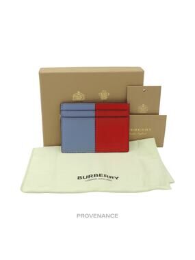🔴 Burberry Card Holder Wallet - Colorblock Leather